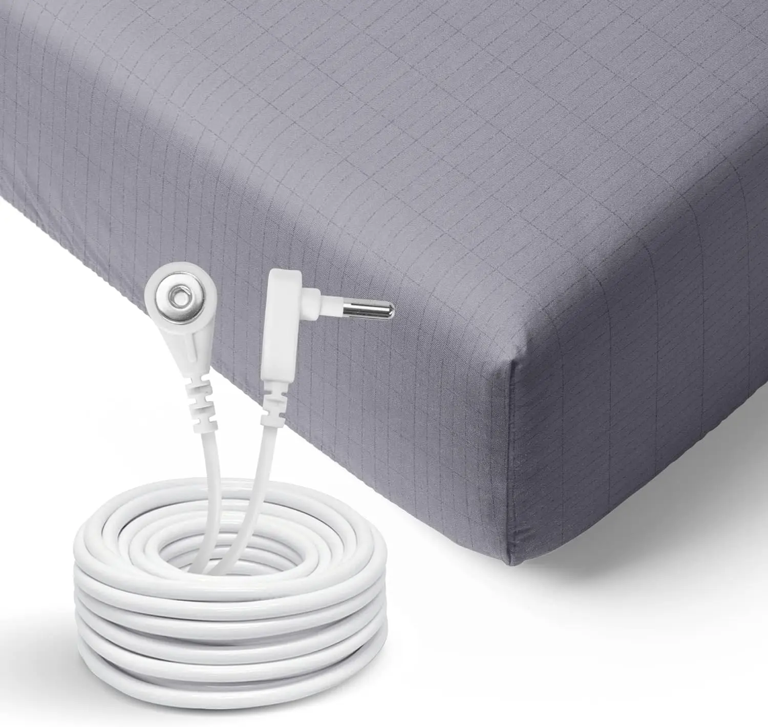 Maxsharer Factory Customized Gray Silver Conductive Grounded Bed sheet Organic LOGO Size Earthing Bed sheet With 15ft Cord