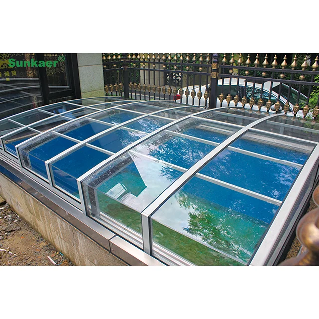 Professional commercial enclosure pool high quality movable outdoor swimming pool cover