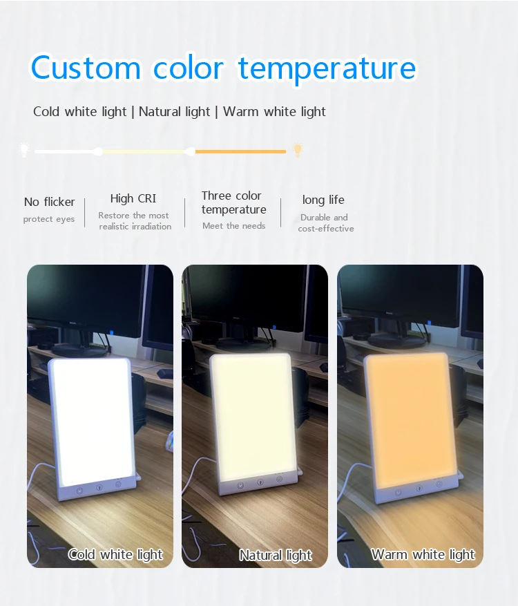 Sun Lamp, Uv-free 10000 Lux Light Therapy Lamp LED DC 220V High Energy BIO-SMD LED Bright White Lighting and Circuitry Design