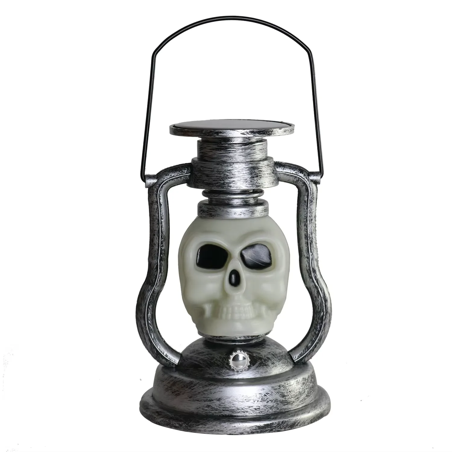 Waterproof Solar Silver Color Changing Bone Oil Lamp Hanging Lamp For Garden Decoration