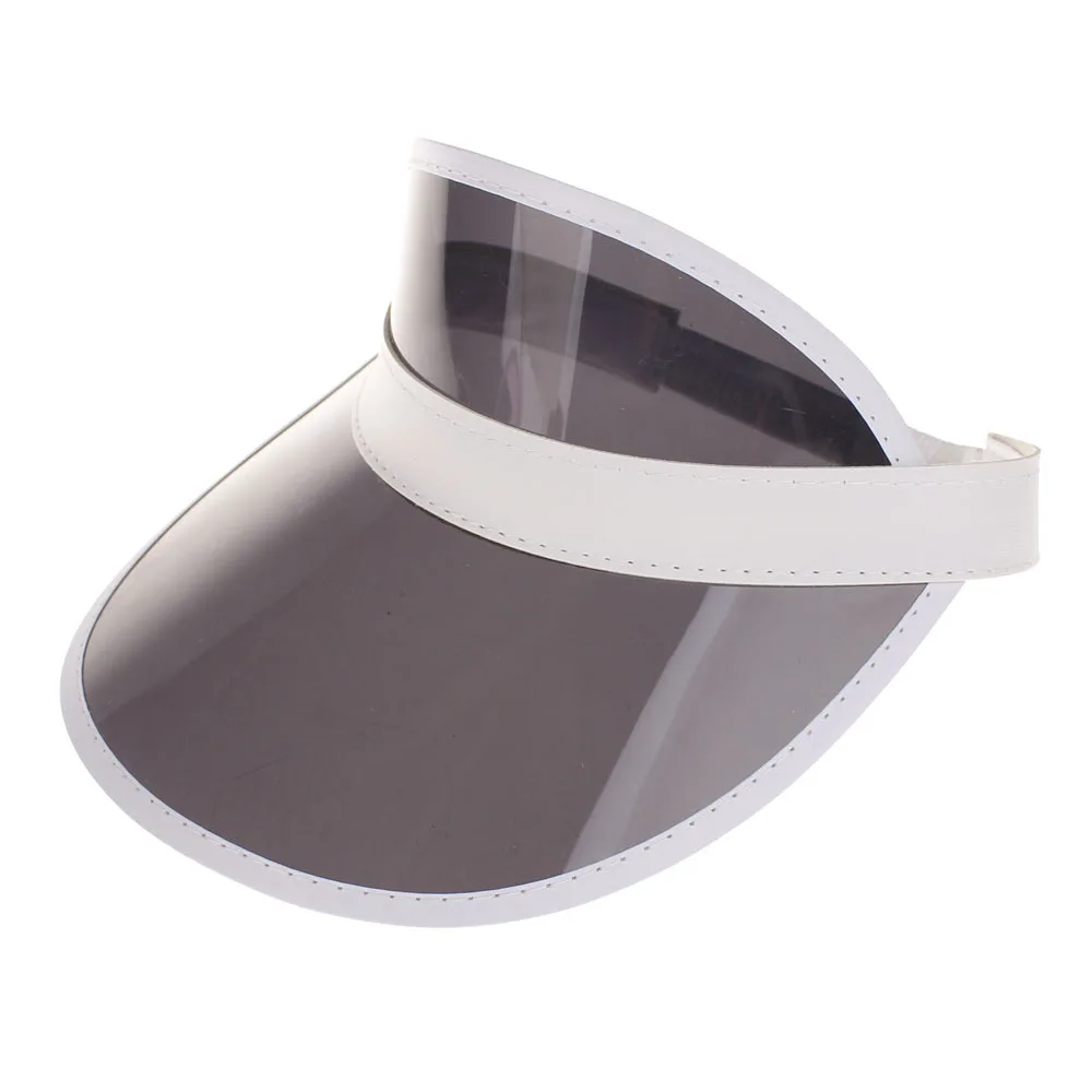 
Summer all-purpose outdoor sunblock clear PVC plastic sun visor back elastic hollow top sun cap 
