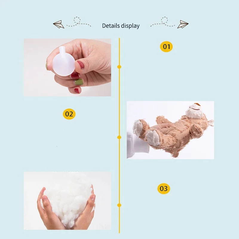 Durable linen Bear plush dog toy Squeaky Interactive dog toy Puzzle Bite anti-grinding tooth cleaning pet toy