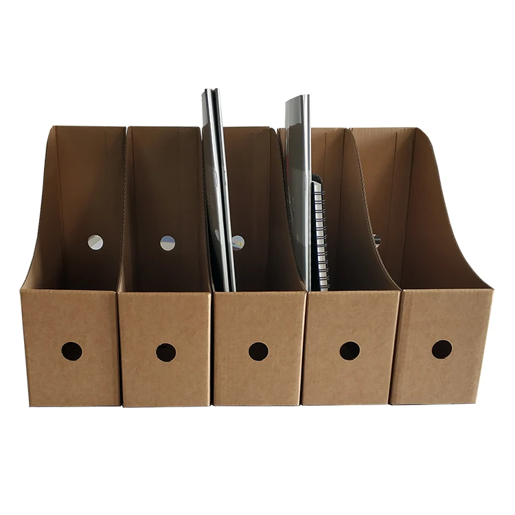 Recycled kraft cardboard magazine Holder Desk Storage Organizer
