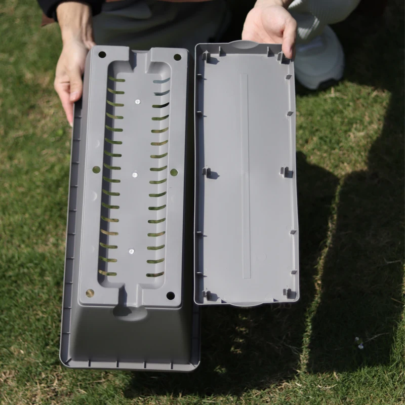 Large Rectangular Hanging Plastic Flower Pots Indoor and Outdoor Succulent Window Sill Herb Planter Box Kit for Garden Home Use