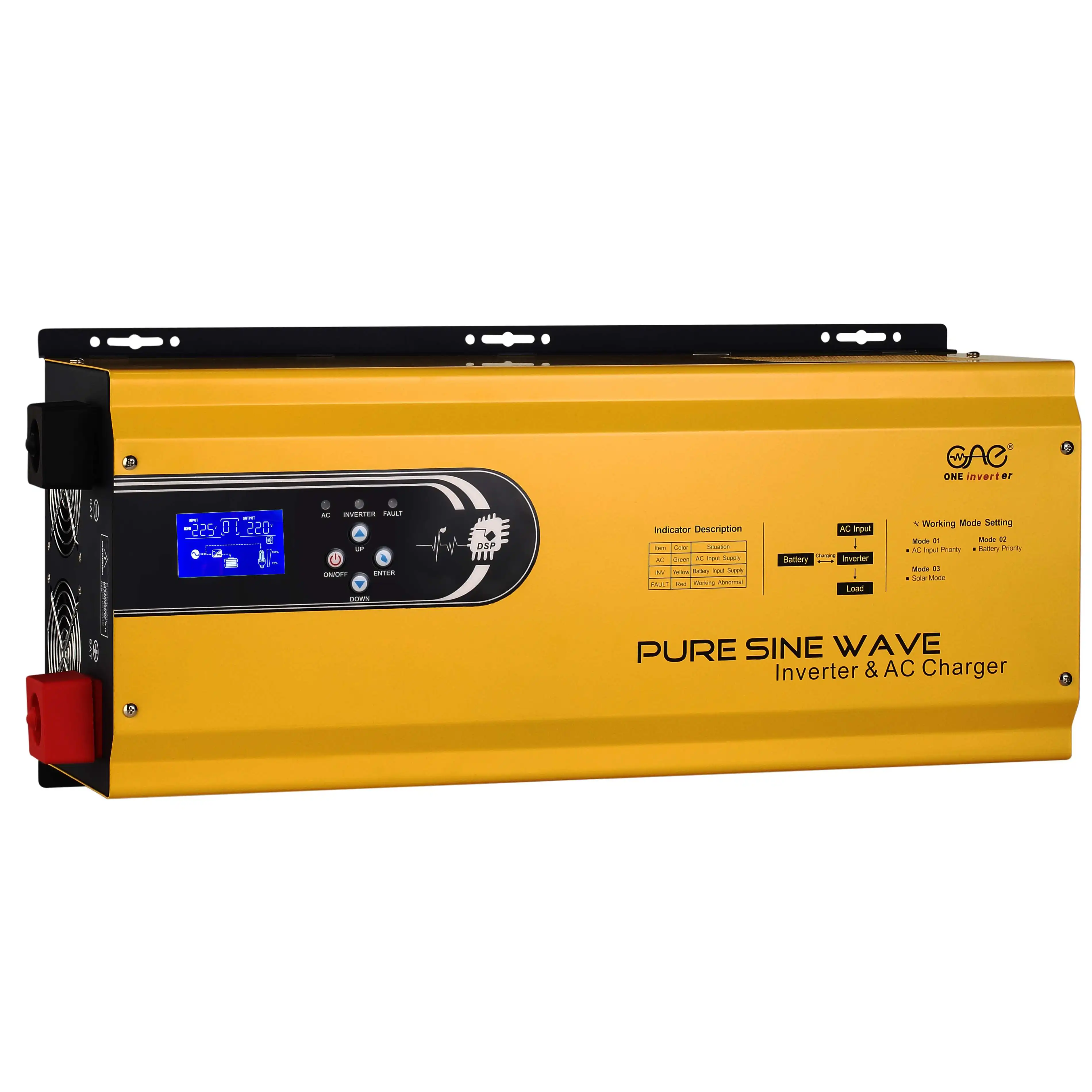 6kw 5000w 6000w low frequency pure sine wave inverter 24v 48V 220v 230v with AC charge for off grid solar power system
