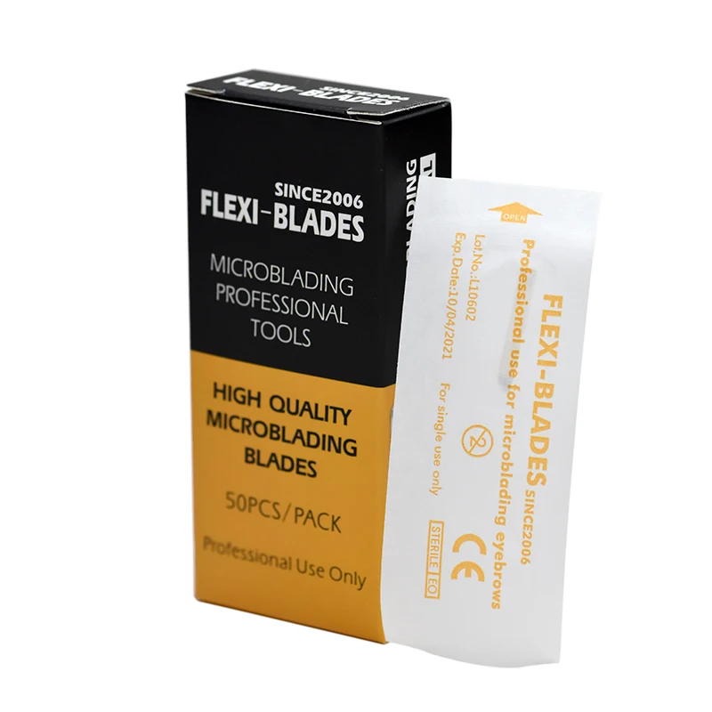 
OEM 16V Flexi Blade Medical Eyebrow Microblades Disposable Microblading Needles Manual Tattoo Blades 