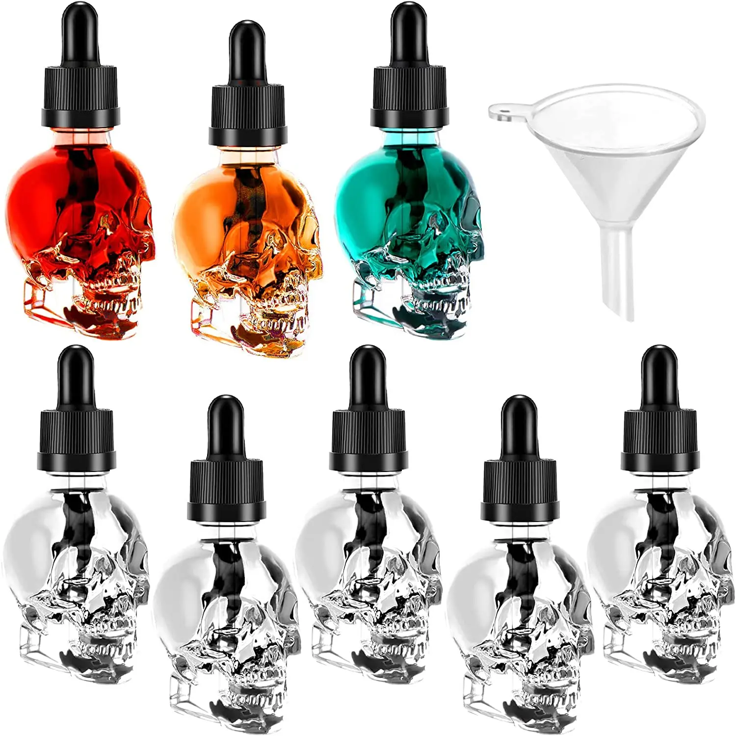 R 2023 New Unique shaped glass dropper 30ml 60ml 120ml glass skull bottle