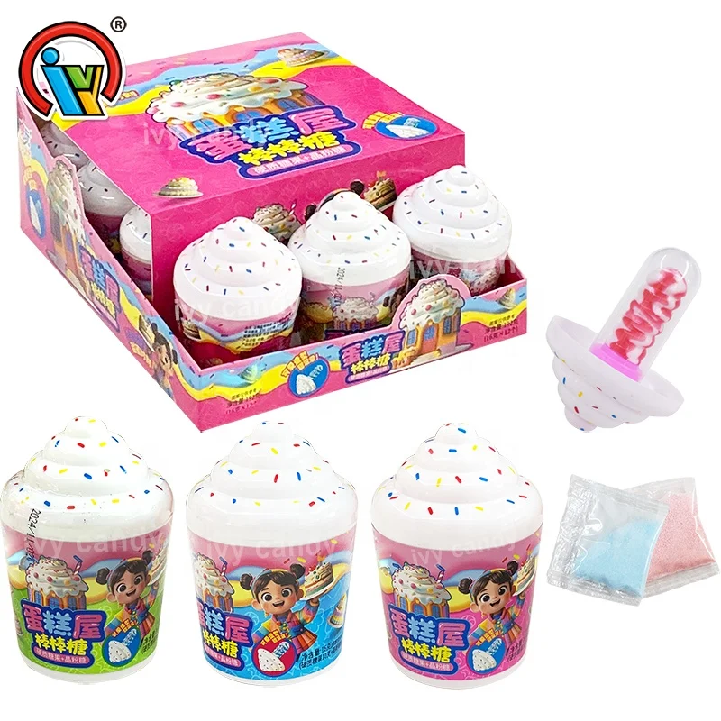 China factory OEM birthday cake shaped bottle nipple lollipop candy toy kids