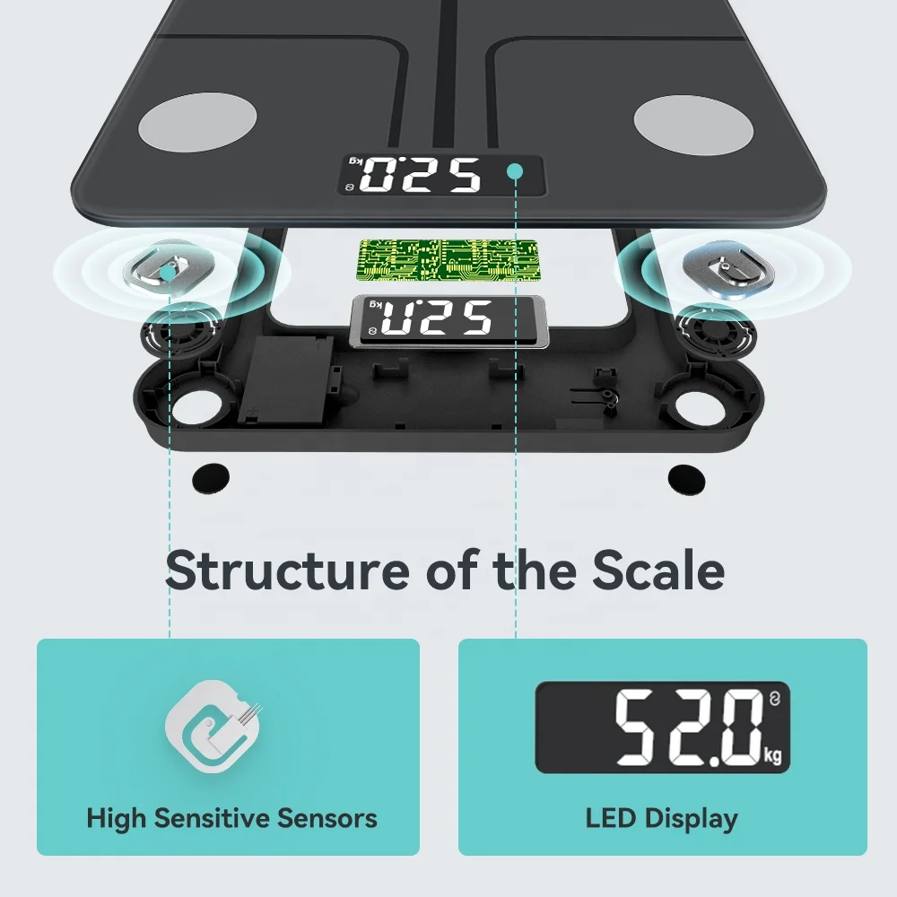 4 Electrodes Professional Body Analysis Balance Scale High Accurate Precise Smart Digital Body Fat Scales