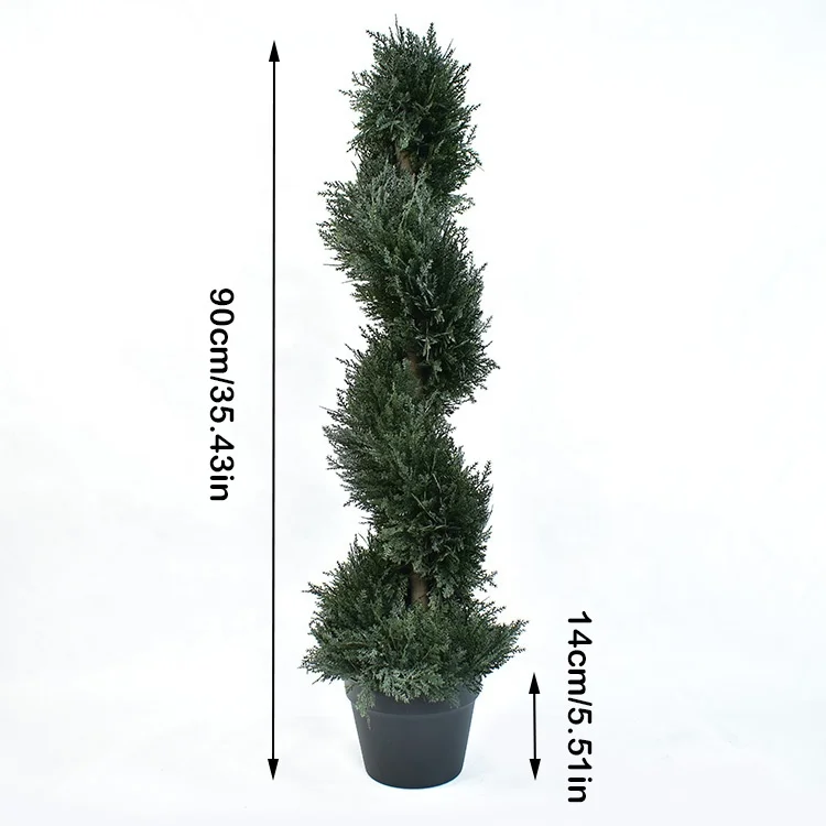 90 cm artificially trimmed spiral plant tree/cedar tree home garden artificial plant
