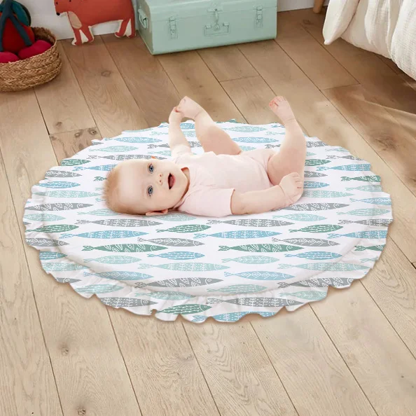 Honeymoon custom print cheap foldable kids yoga round sleeping activity child crawling gym playmat baby play mat for floor