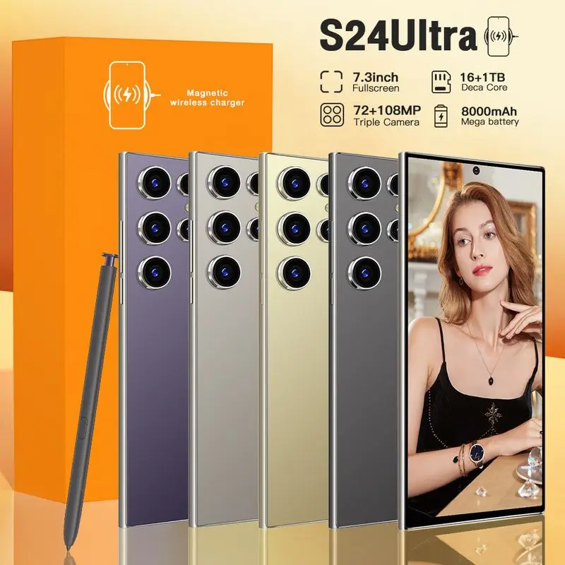 Лидер продаж оригинальный смартфон S24 Ultra 16g + 1 ТБ разблокированный 8000 мАч двойная карта 5g телефоны с Android 13 0 мобильные