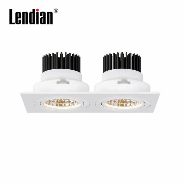 Hot double heads embedded square 10w led downlight