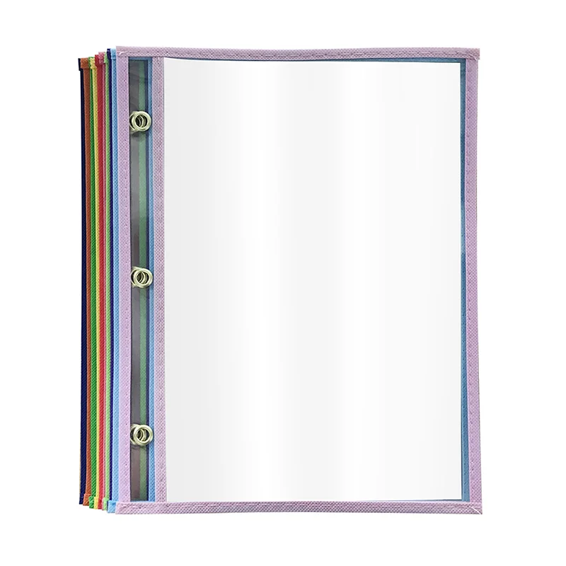 Pocket Pro PVC  3 rings Dry Erase Pockets Clear Plastic Reusable Sleeves Multi-Colored Sheets  Teacher Supplies for Classroom