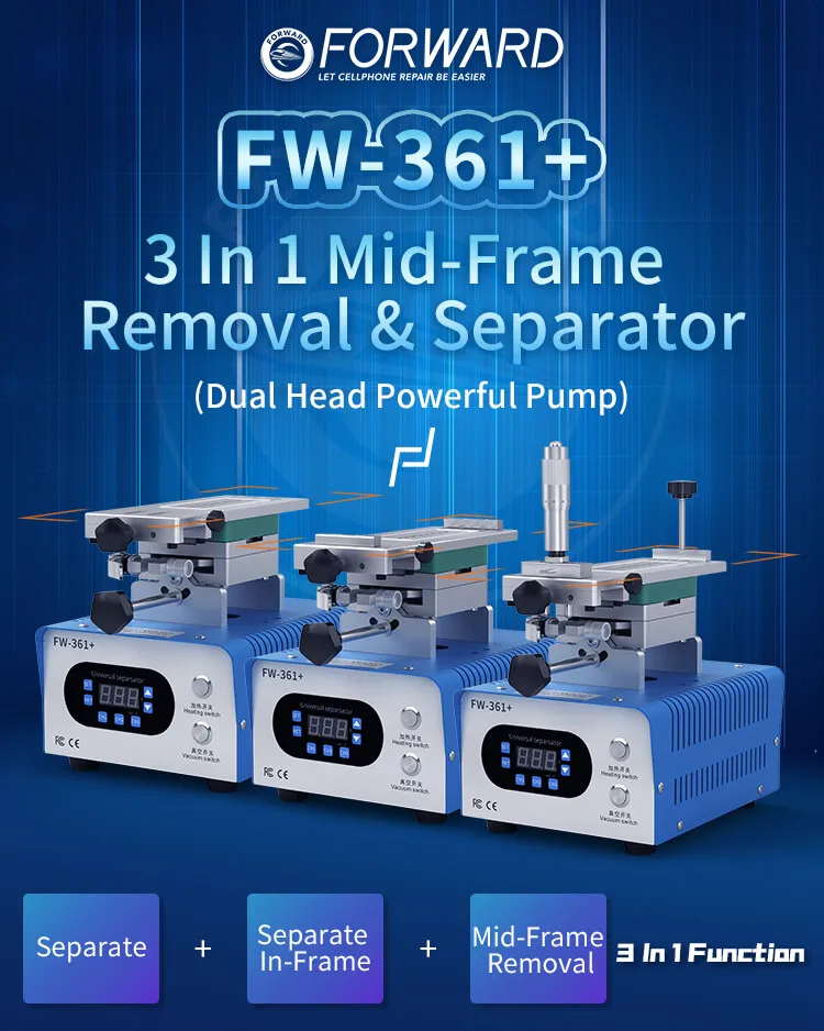 FORWARD Newest FW-361+ LCD Vacuum Separator Machine Disassemble Phone Touch Edge Flat Screen
