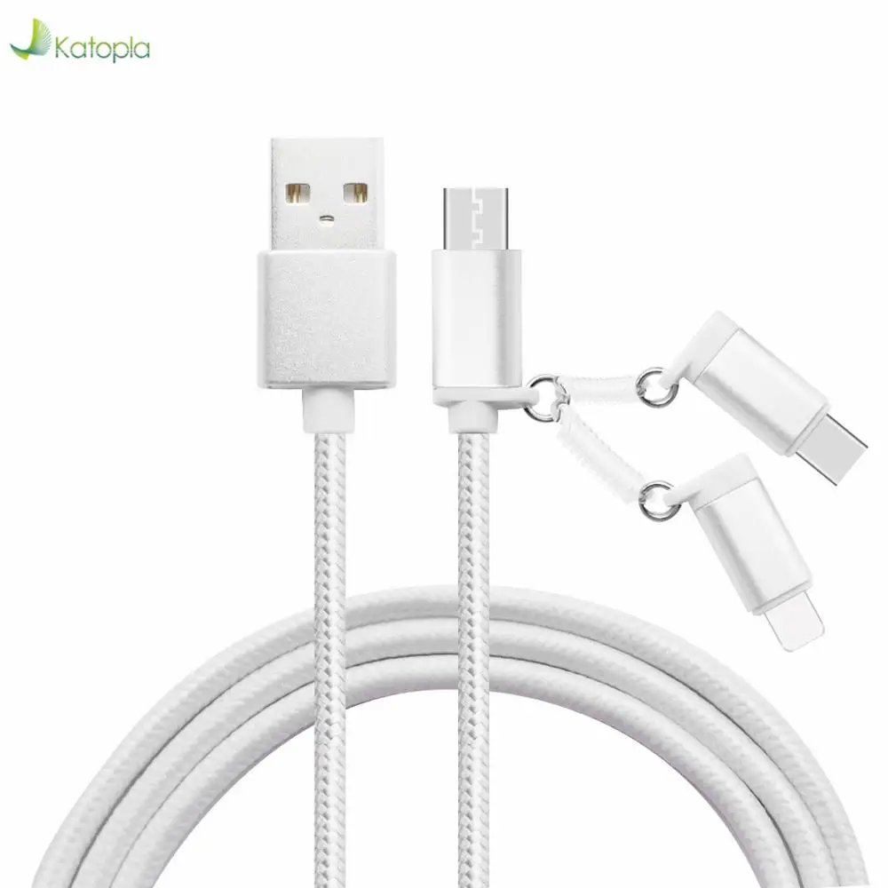 Многофункциональный нейлоновый кабель для передачи данных Android Iphone 6G/7G/8G/X 3 в