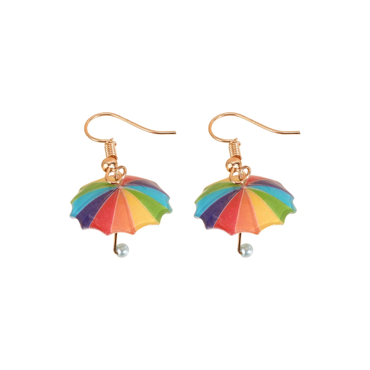 Korean Fashion Cute Mini 3D Rainbow Umbrella Dangle Earrings For Women Girl Fashion Creative Funny Pendant Jewelry Accessories