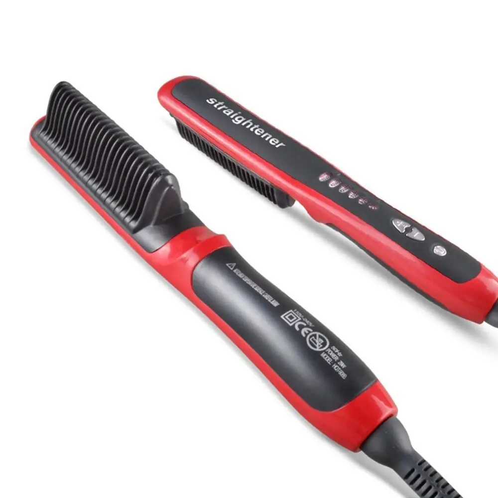 
Straightening Irons Fast Warm-up Professional Tourmaline Ceramic Heating Plate Beard Hair Straightener Hot Comb Hair Care 