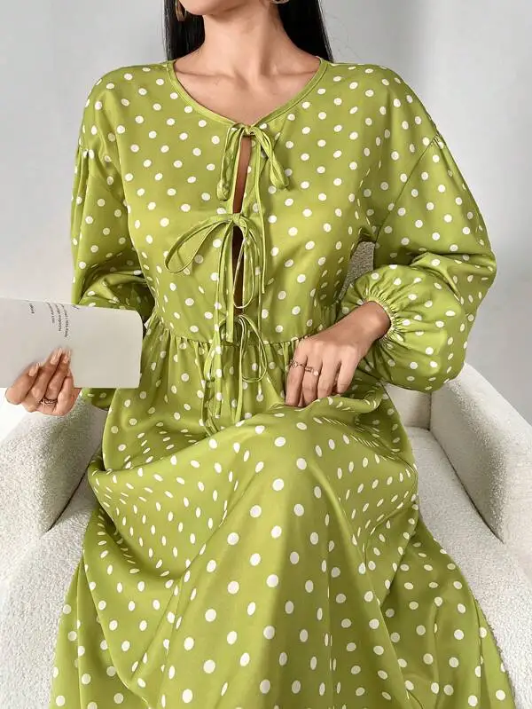 2024 Wholesale African Womens Clothing Elegant Long Puff Sleeve Square Neck Solid Color Maxi Plus Size Dresses