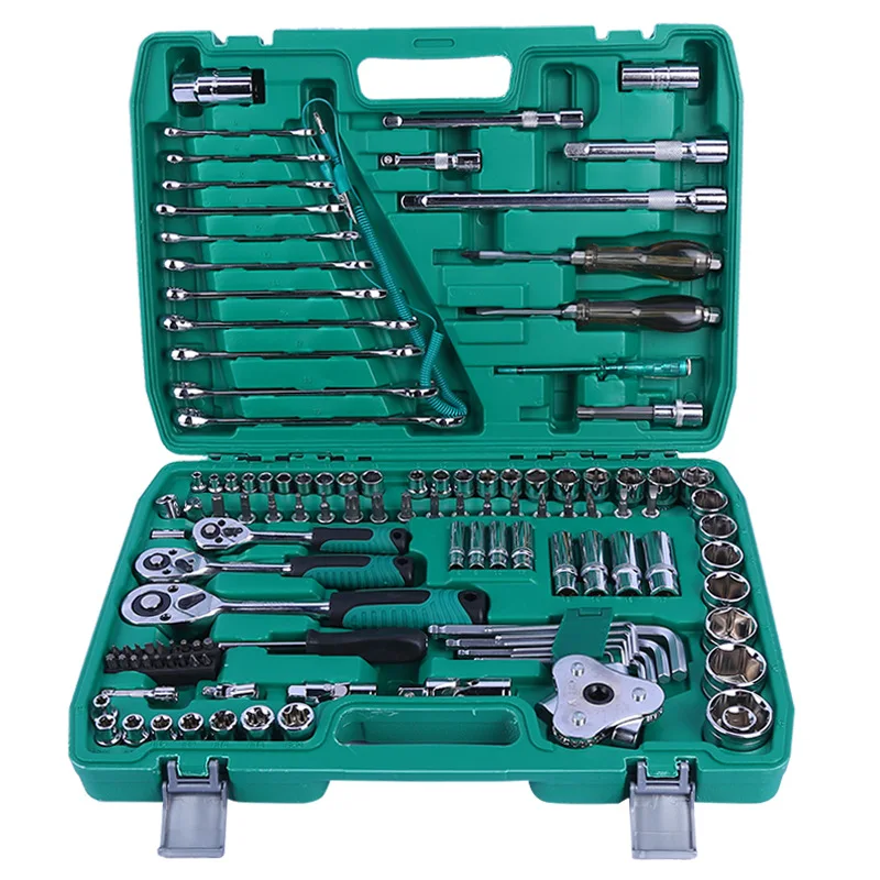 121pcs hand mechanic socket ratchet wrench combination tool kits in 1 repair tools for cars,motorcycles and bicycles
