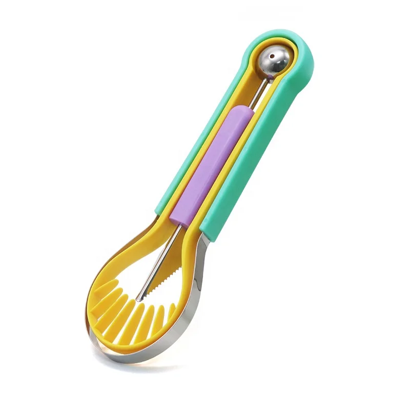 Multi 4 in 1 function Decoration Fruit Platter Carving Knife Garnishing Tool Set Melon Baller Scoop Dig Pulp Separator