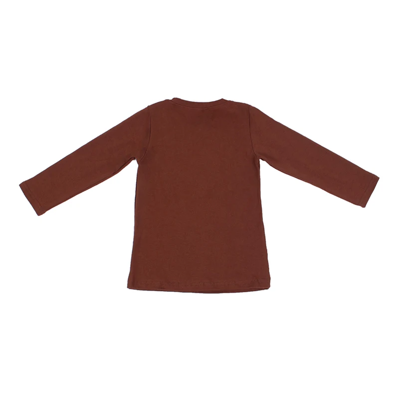 
Brown Color Boutique Fashion Shirts Baby Long Sleeve Top Quality Shirt Top For Boys 
