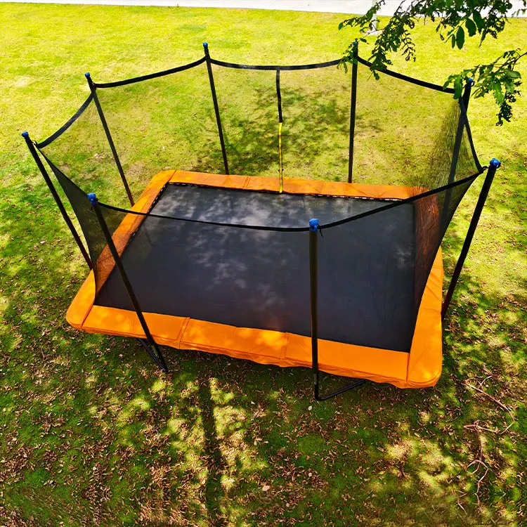 Zoshine 12FT 16TF Outdoor Garden Kids Children Fitness Jumping Bed Rectangle Trampoline Safety Net Foldable Steel PVC Home Use