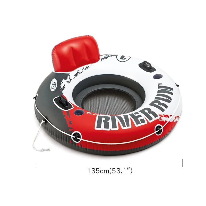 Inflatable Single River Run Water Lounge Mesh Float Tube Raft With Backrest Cup Holders Summer Inflatable Pool Float For Adults