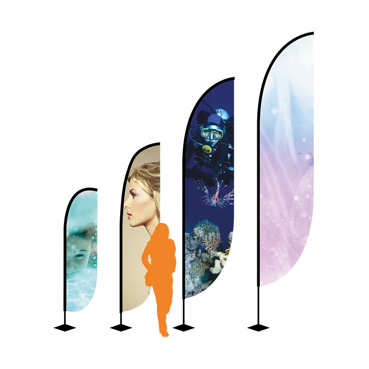 Wholesale Promotion Sports 12ft 3m Flying Banner Outdoor Event Advertising Beach Swooper Feather Flags