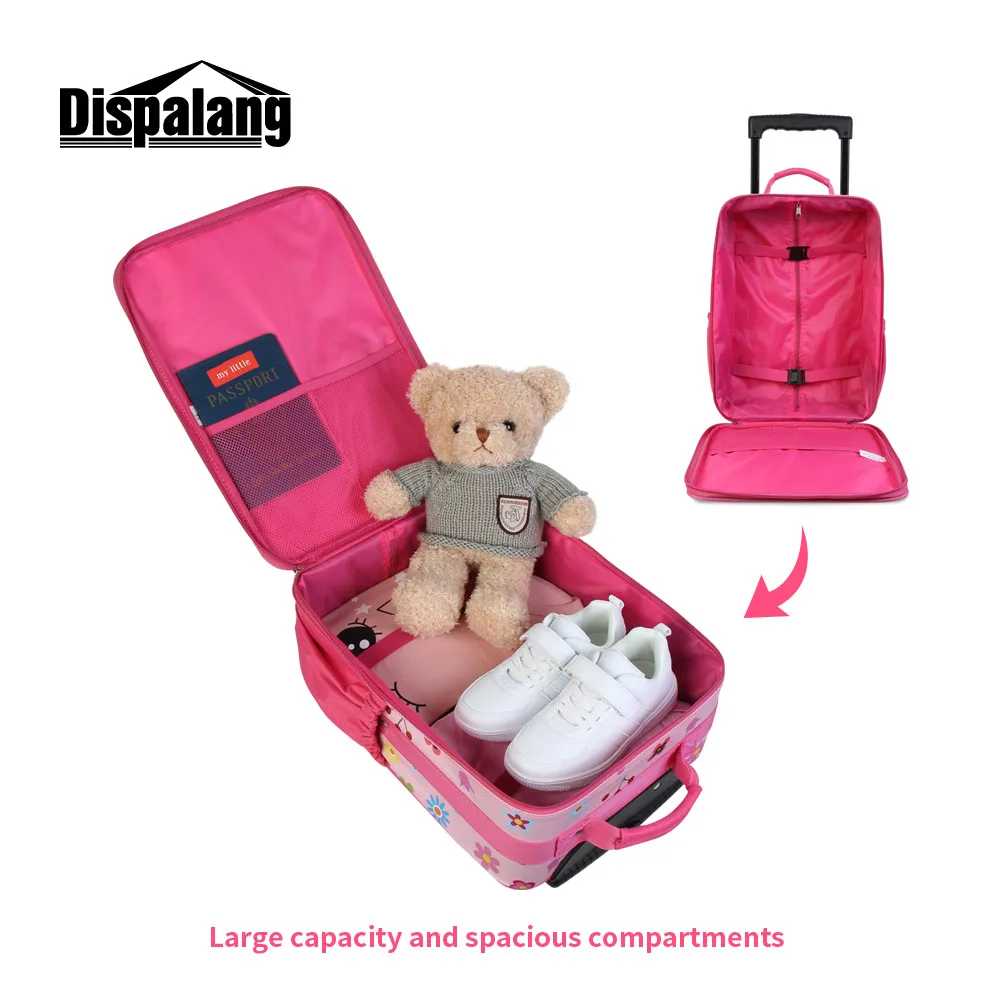 Dispalang Kids Pink Custom Travel Luggage Set for Kids