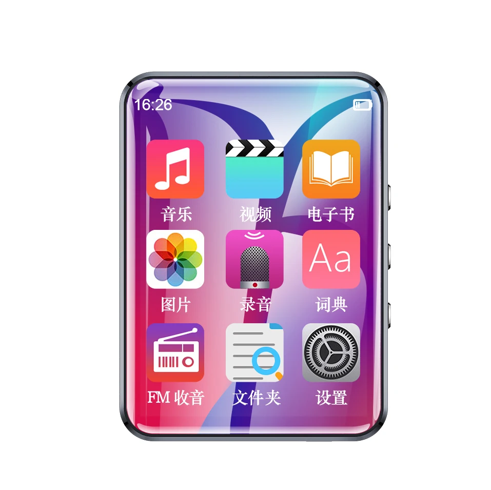 FM Radio MIC Voice Speaker Recorder Touch screen Clip on BT MP3 player For Sport