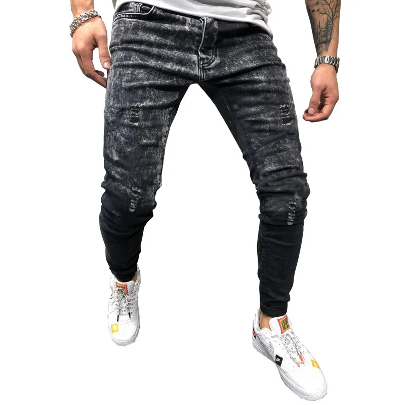 Casual Slim Fit Pencil Pants Mens Stock Jeans Wholesale