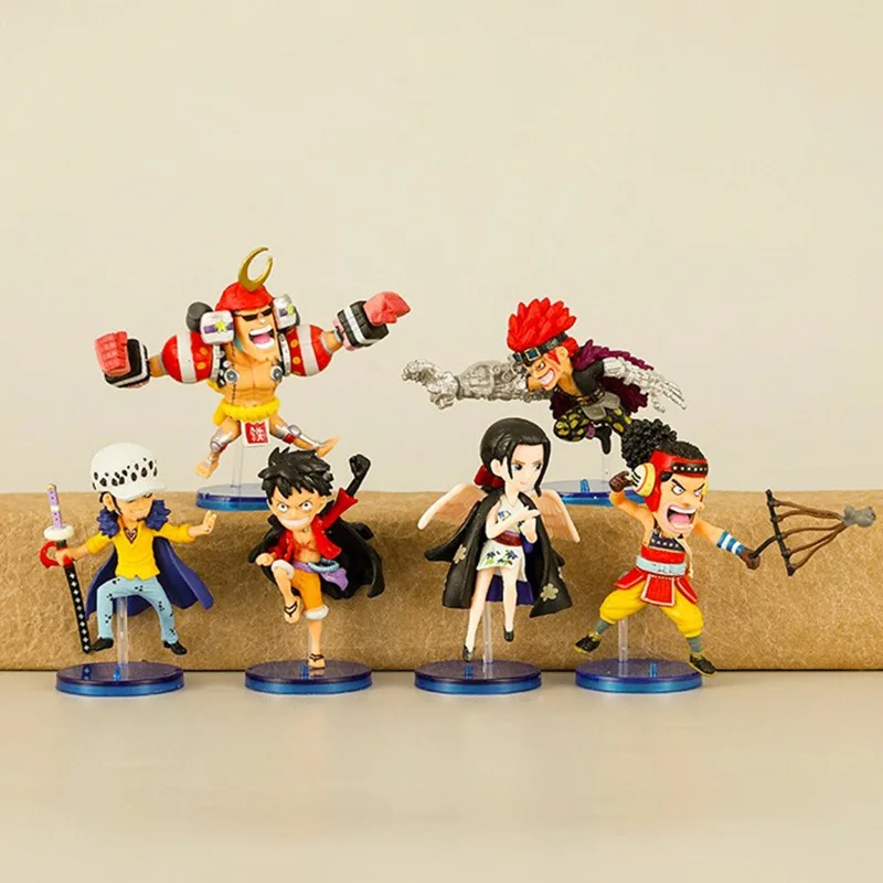 New Arrival one pieces 6-piece Luffy  FRANKY Usopp Eustass Kid Trafalgar D. Water Law action figure set