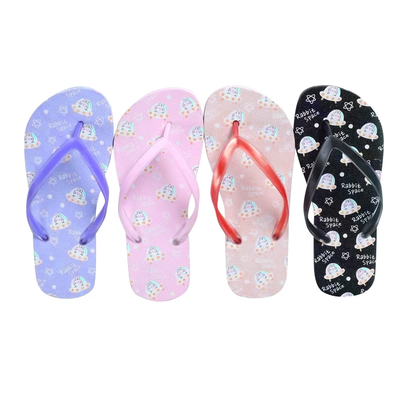Female Summer Slippers Casual Flat Beach Shoes with PE Insole Cheap Flip Flop for Ladies