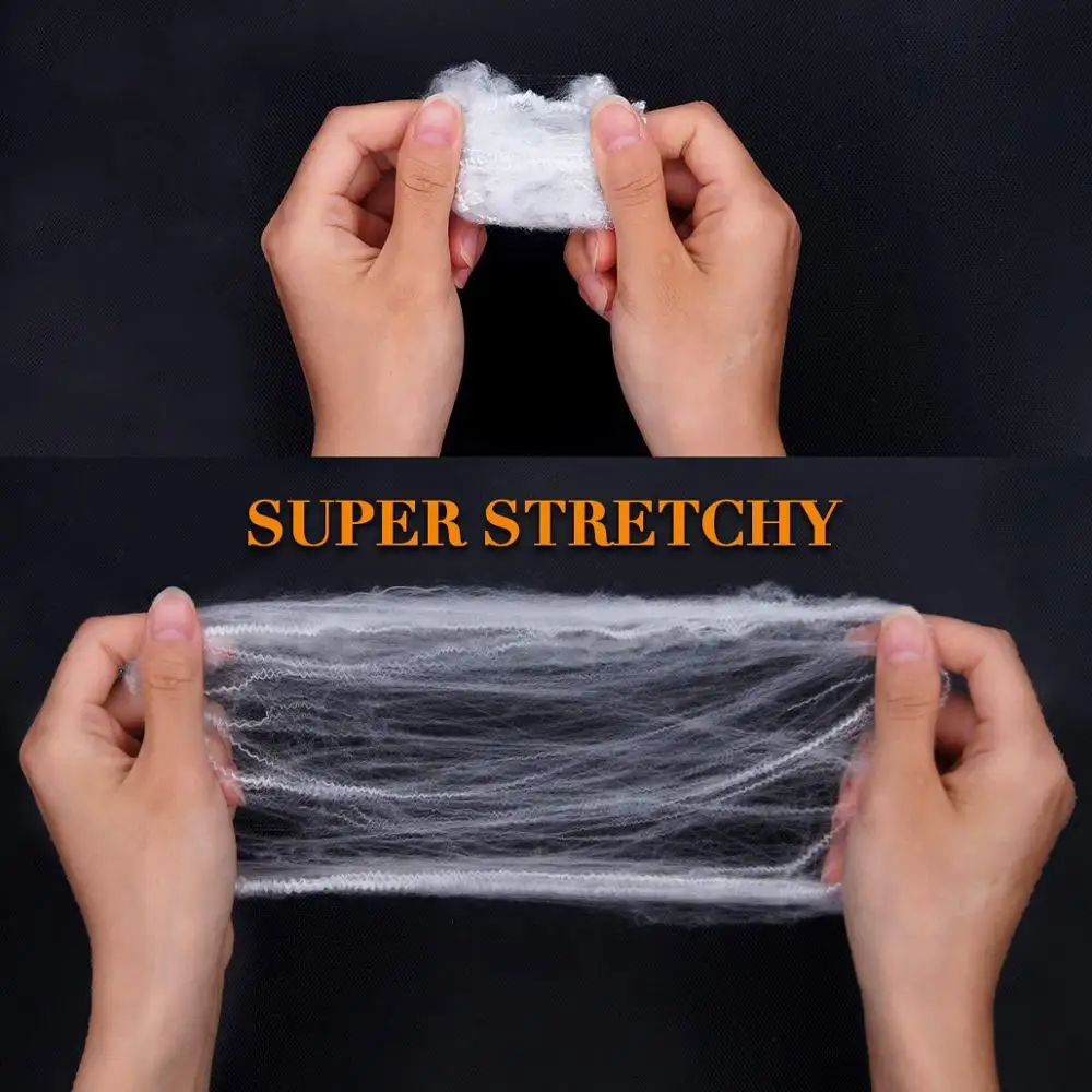 
Halloween Super Stretch Coloful Cloth cotton silk spider web for Ghost Bar House Festival props 