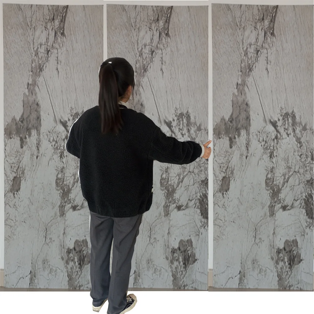 Factory High Glossy 3D printing Marble Sheet Uv Coating Pvc Marble Decorative Plastic Sheets Uv Wall Panels