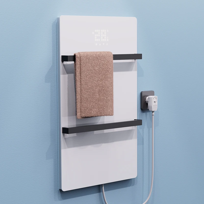 2023 Newest Design tempering glass Bathroom Electric Towel warmer