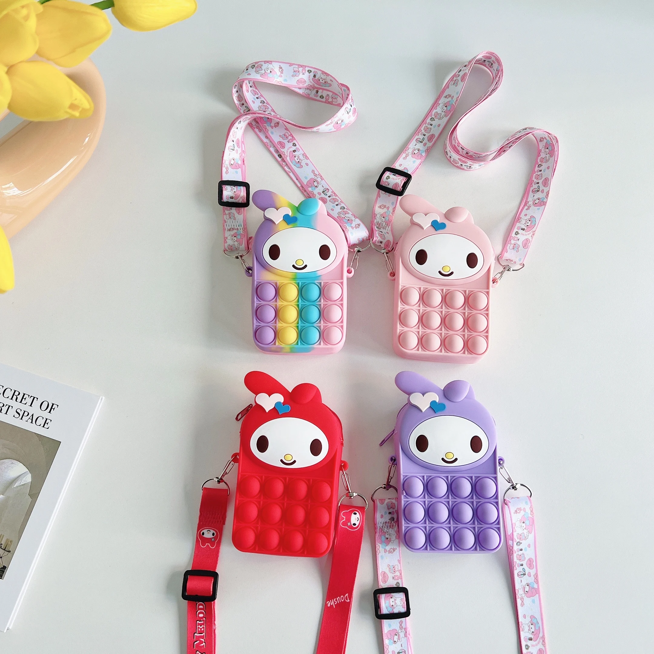 2022 Fashion Money Coin Purses Rainbow Fidget Popper Purse Bubble Shoulder Bag For Women Ladies