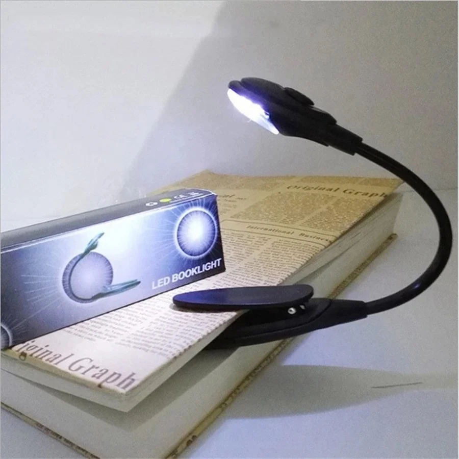 Reading Clip Light on Book Black Battery Chargeable Flexible Led Eye Protection Reading Night Lights Mini Portable Student Lamp