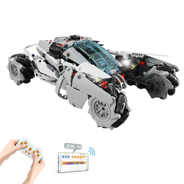 DIY 360 Stem programming Building block 2.4Hz APP Remote Control Robot Toy