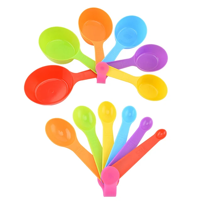Kitchen Tools Gadgets Colorful Measuring Tool Set Plastic Measuring Spoons And Cups For Kitchen Baking Tool