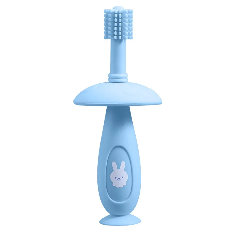 BPA free baby care silicone toothbrush with silicone bristle for kids oral care