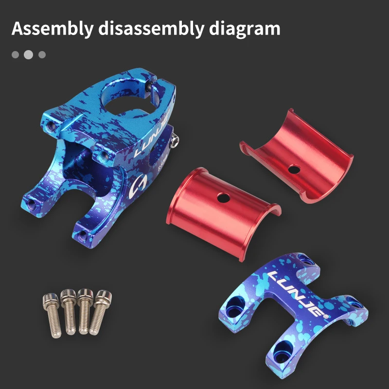 LUNJE Factory Direct Sales Support Customization 35mm/50mm Cnc High-Strength Lightweight High Strength Bmx Stem