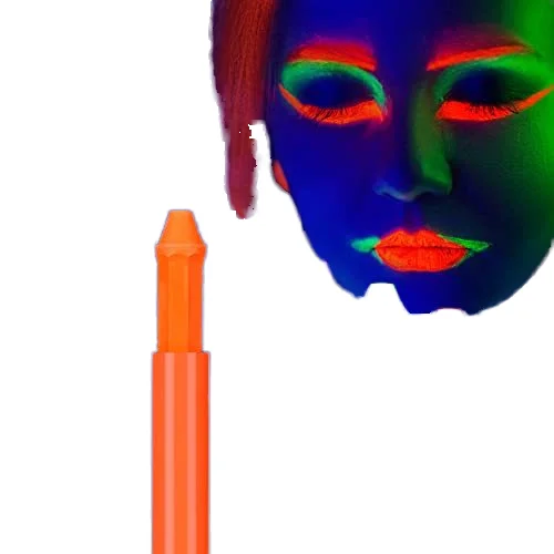 Wholesale Rainbow Glitter Glow-in-Dark UV Face and Body Paint Stick for Halloween Makeup Neon Neon Crayon