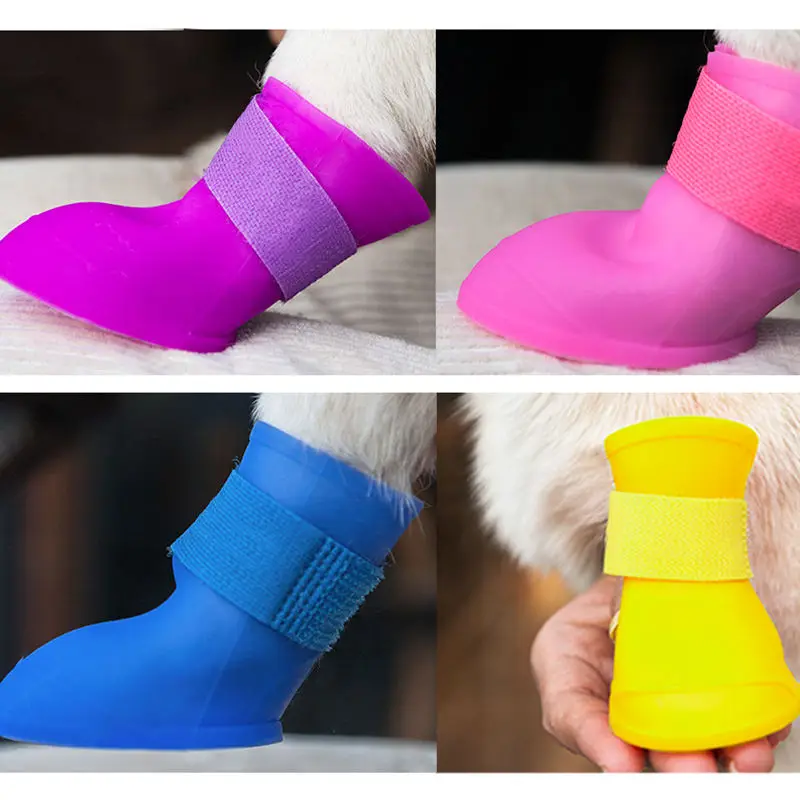 Wholesale Dogs Rain Shoes  Waterproof Pet Shoes Foot Cover Soft Outdoor Walking Running Luxury Pet Dog Rain Shoes