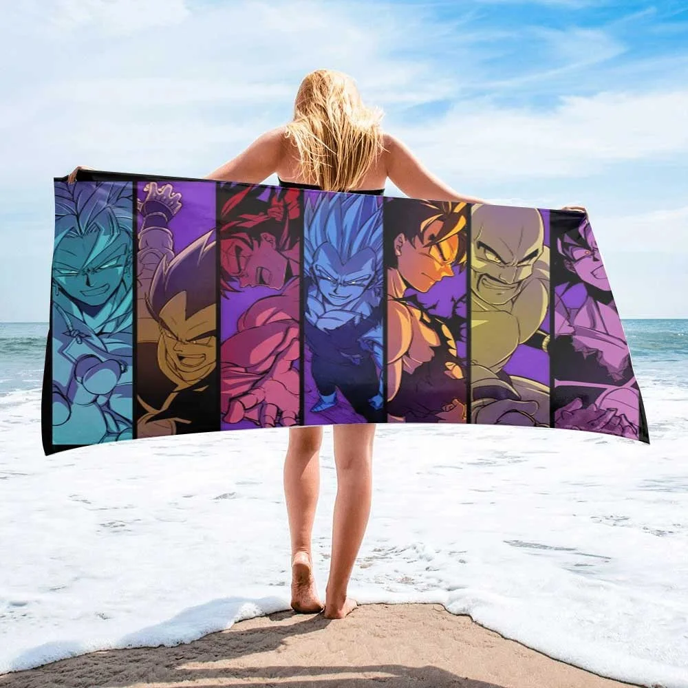 Customizable cartoon Japan anime boys character kids dragon 3D printed personalized bath towels microfiber beach towels