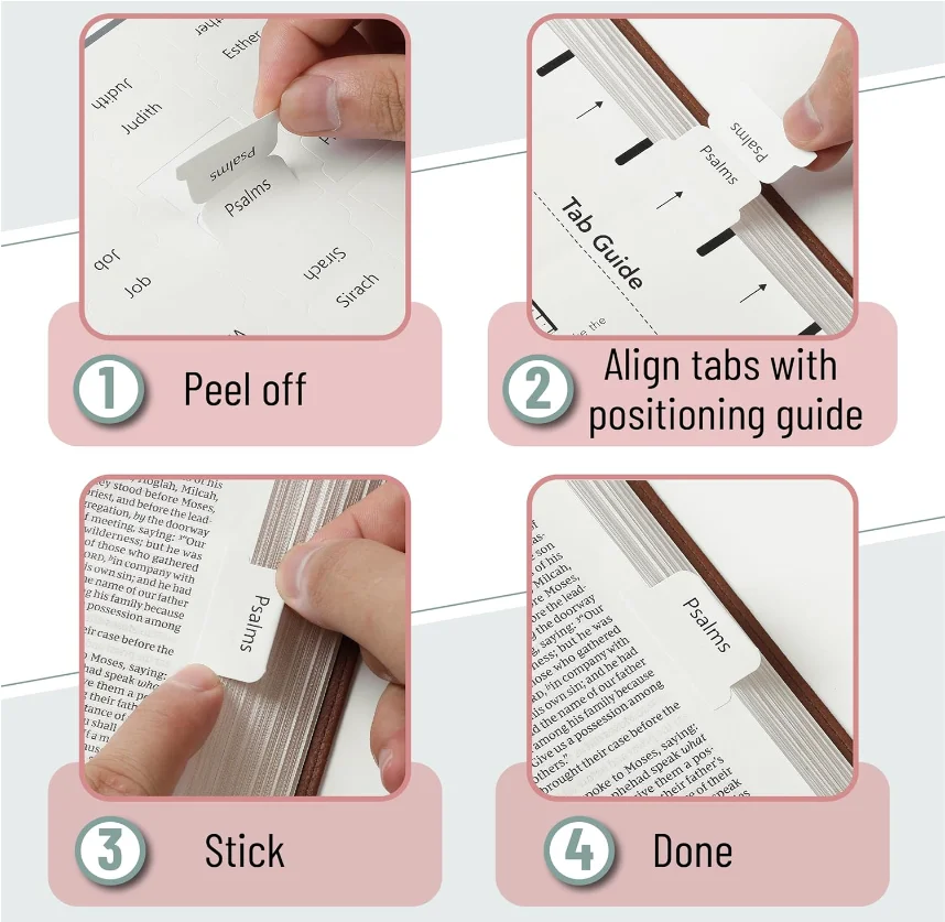 Factory Made Index Tag Old and New Testaments Large Printed Laminated Bible Tabs