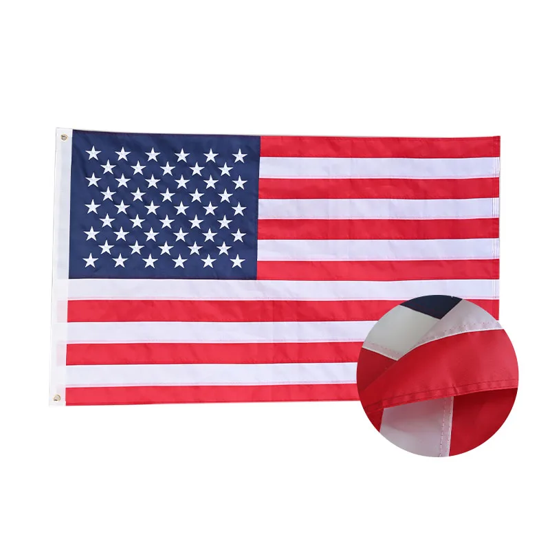 Wholesale Durable 90*150cm USA Flag Custom LOGO Polyester Oxford Cloth Production