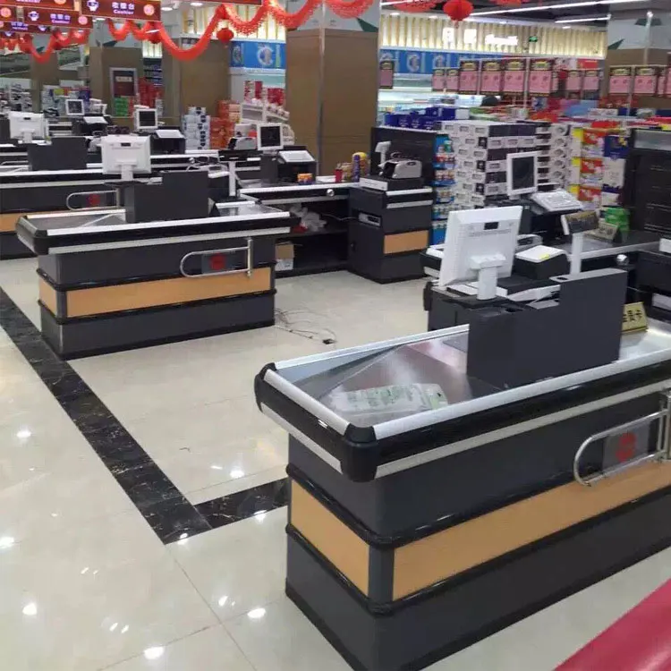 Hot Selling Convenience Store Cashier Checkout Counters Table For Supermarkets
