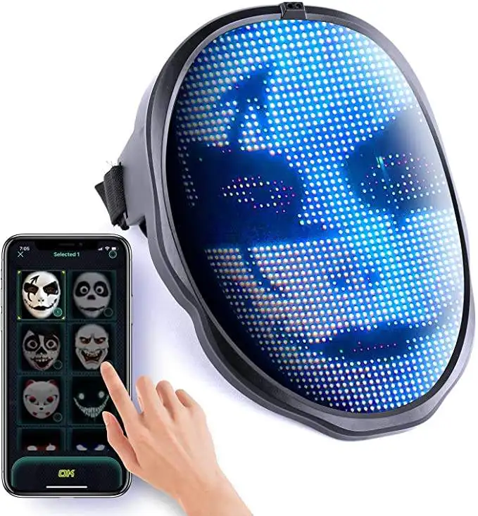 Вечеринка DJ косплей свет программируемый светодиодный Bluetooth маскарадная игрушка для лица настраиваемое приложение Сияющий Пасхальный подарок взрослых детей